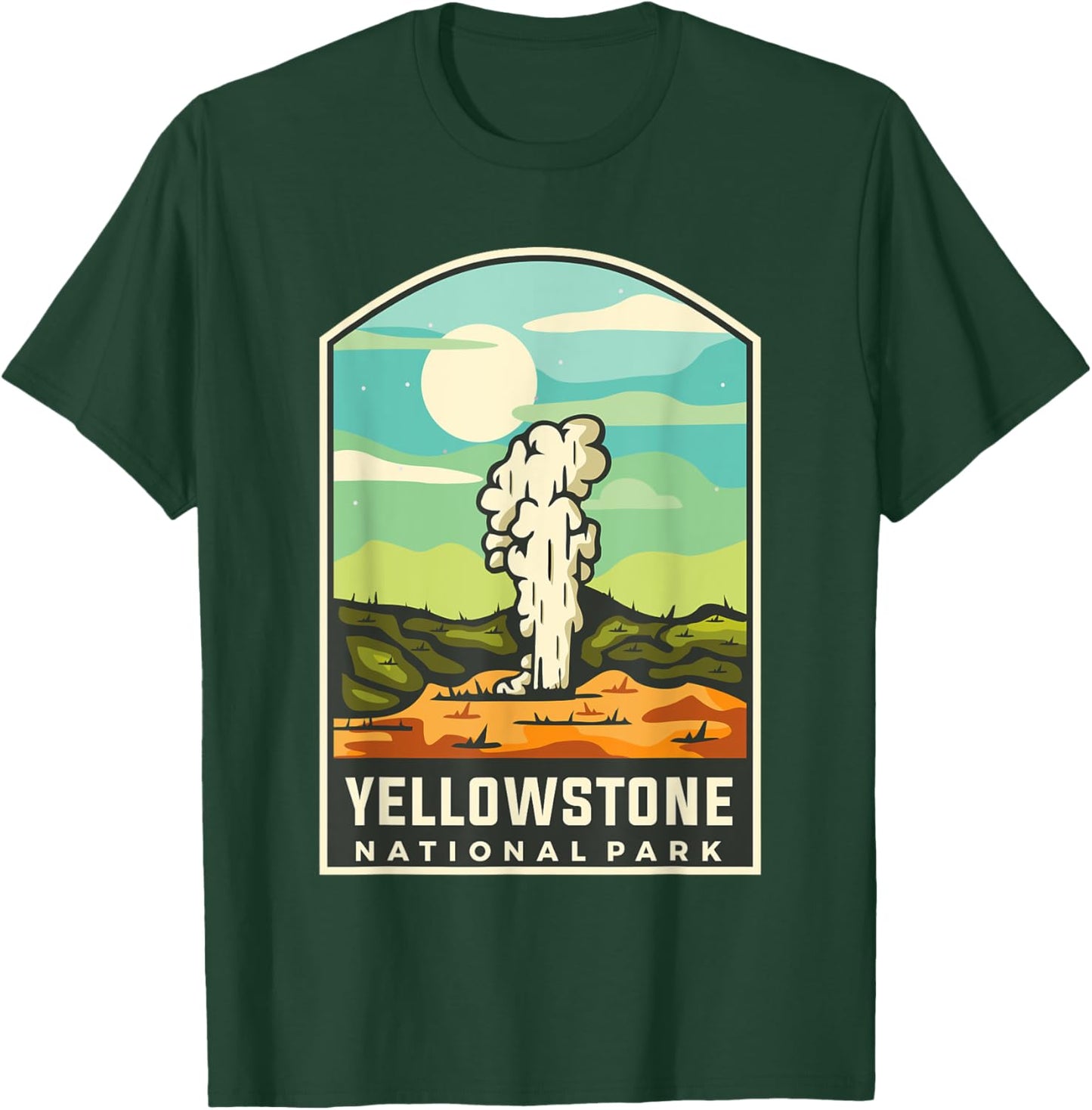 Yellowstone National Park - Throwback Design - Classic T-Shirt - T-Shirt | Forest