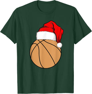 Christmas Basketball Santa T-Shirt - T-Shirt | Forest