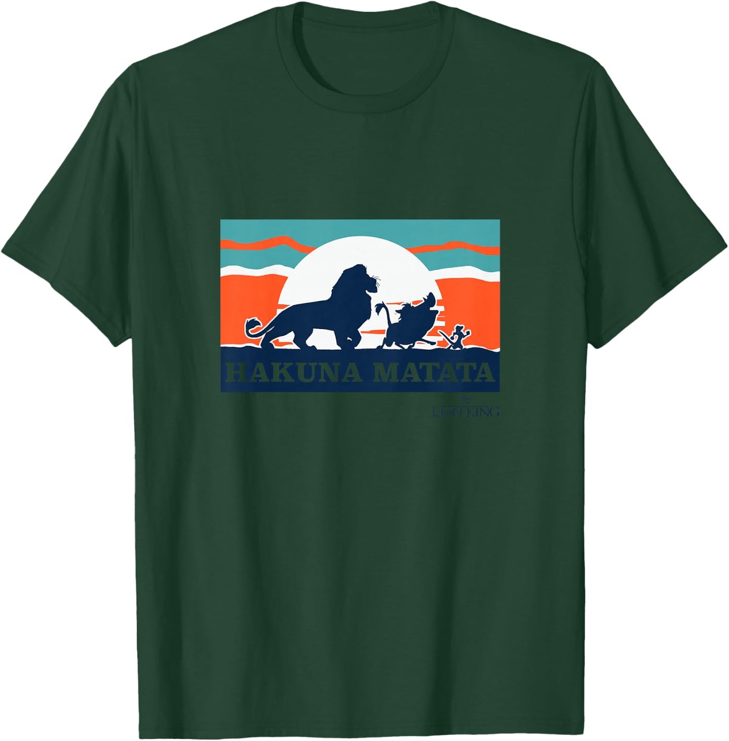 Kids Disney The Lion King Silhouette Hakuna Matata Retro Sunset T-Shirt - T-Shirt | Forest