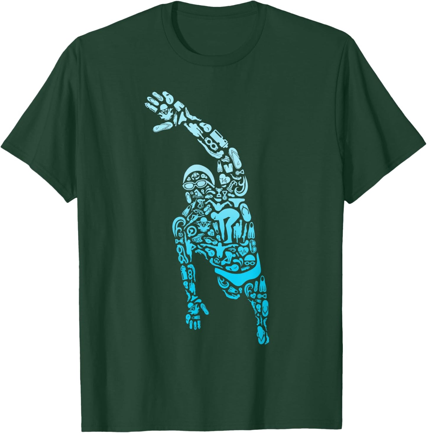 Swim Sport Athletes Swimmer Dad Boys Competitive Swimming T-Shirt - T-Shirt | Forest