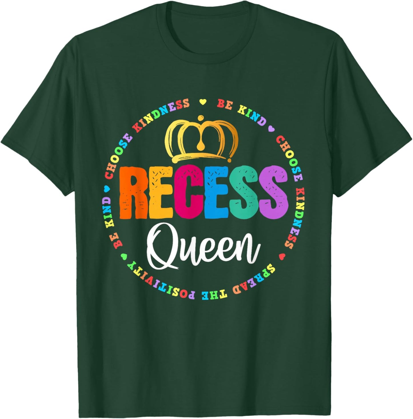 Funny Recess Queen Crew School Teachers Students Monitor T-Shirt - T-Shirt | Forest