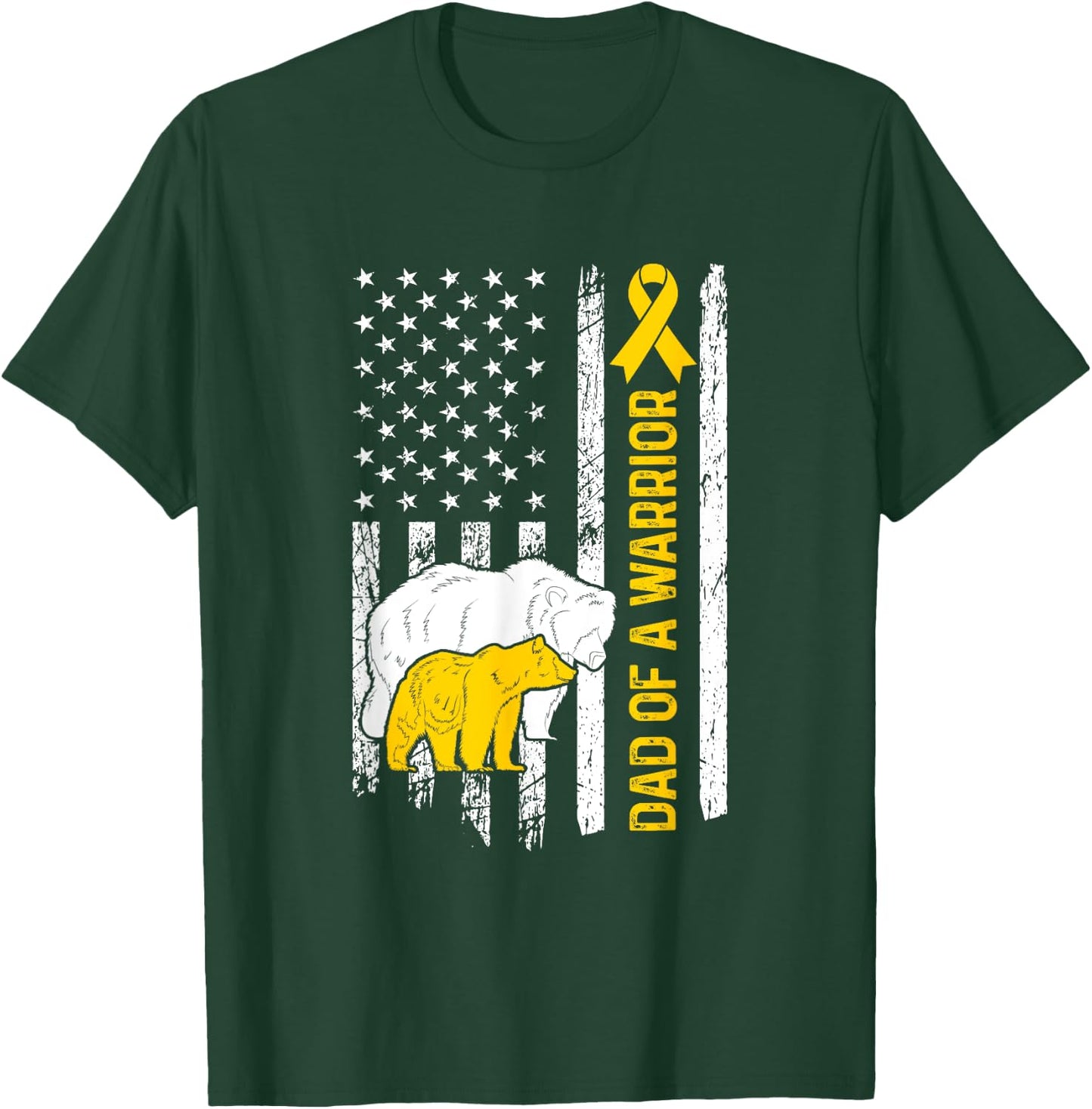 Dad Of A Childhood Cancer Warrior Dad Childhood Cancer Dad T-Shirt - T-Shirt | Forest