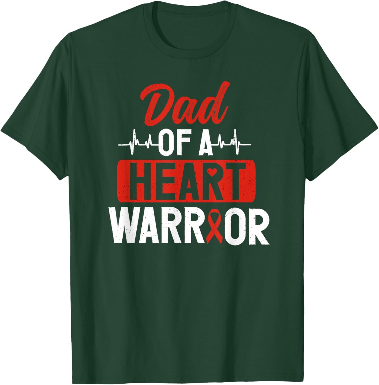 Heart Warrior Dad CHD Congenital Heart Defect Awareness T-Shirt - T-Shirt | Forest