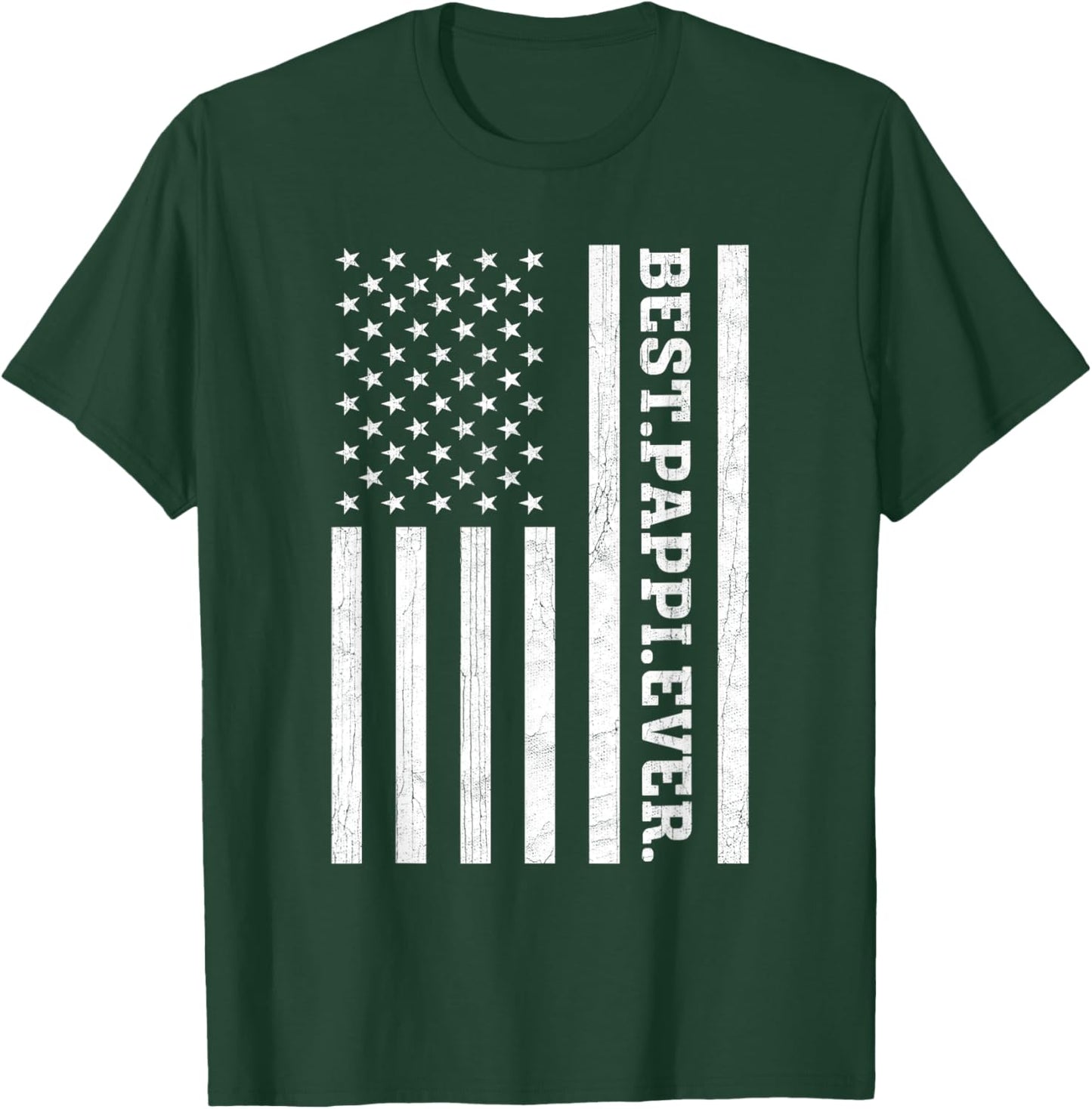 Best Pappi Ever US American Flag Pappi Vintage Women Men T-Shirt - T-Shirt | Forest