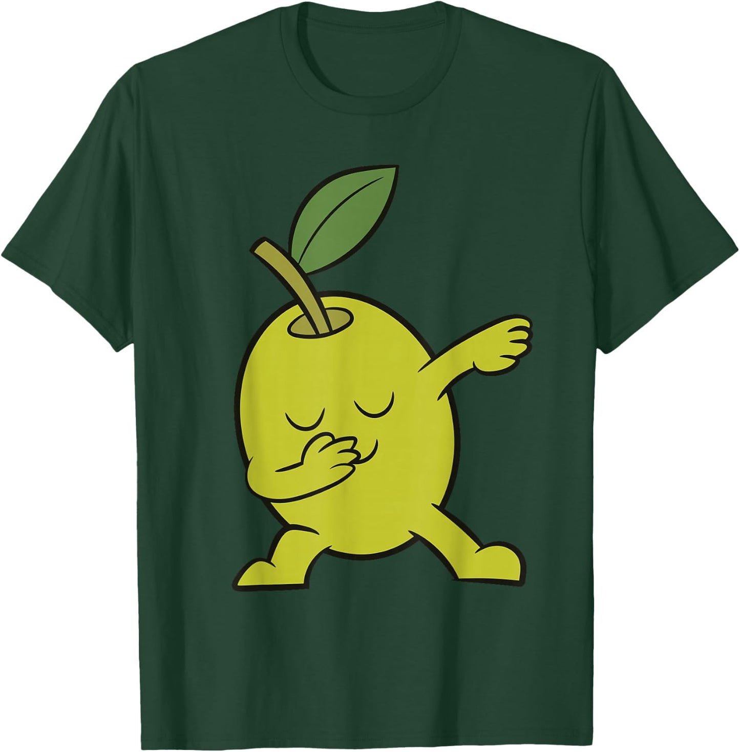 Green Olive Fruit Dabbing Cute Dabbing Olive T-Shirt - T-Shirt | Forest