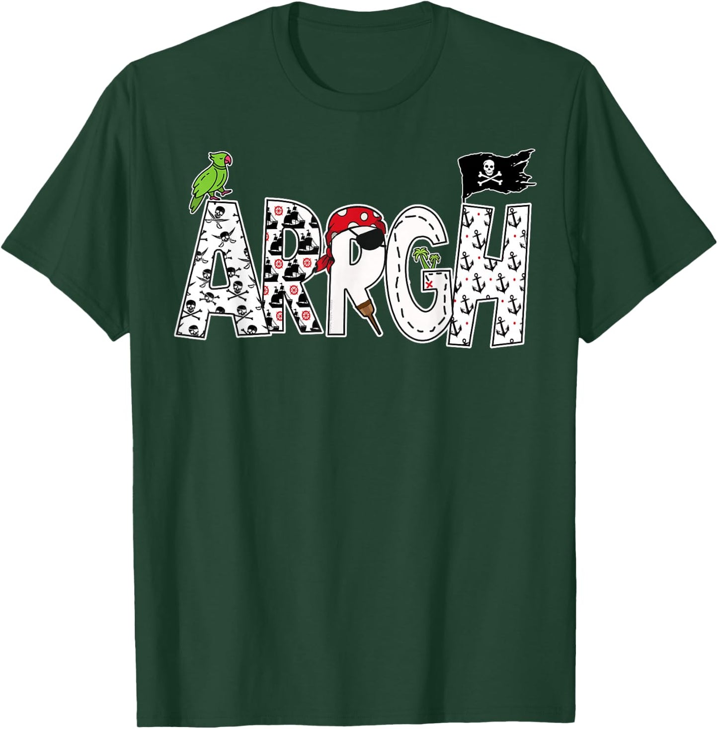 Fun ARRGH Pirate Style Pirate Costume ARGH Pirate T-Shirt - T-Shirt | Forest