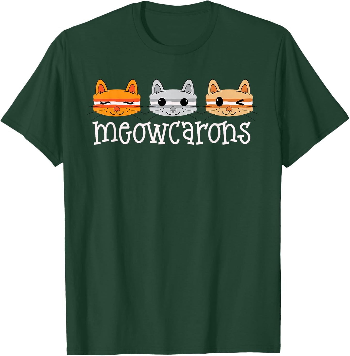 Macaron Cat Cute Macron's Cookies Macaroon Kitten Macaron T-Shirt - T-Shirt | Forest