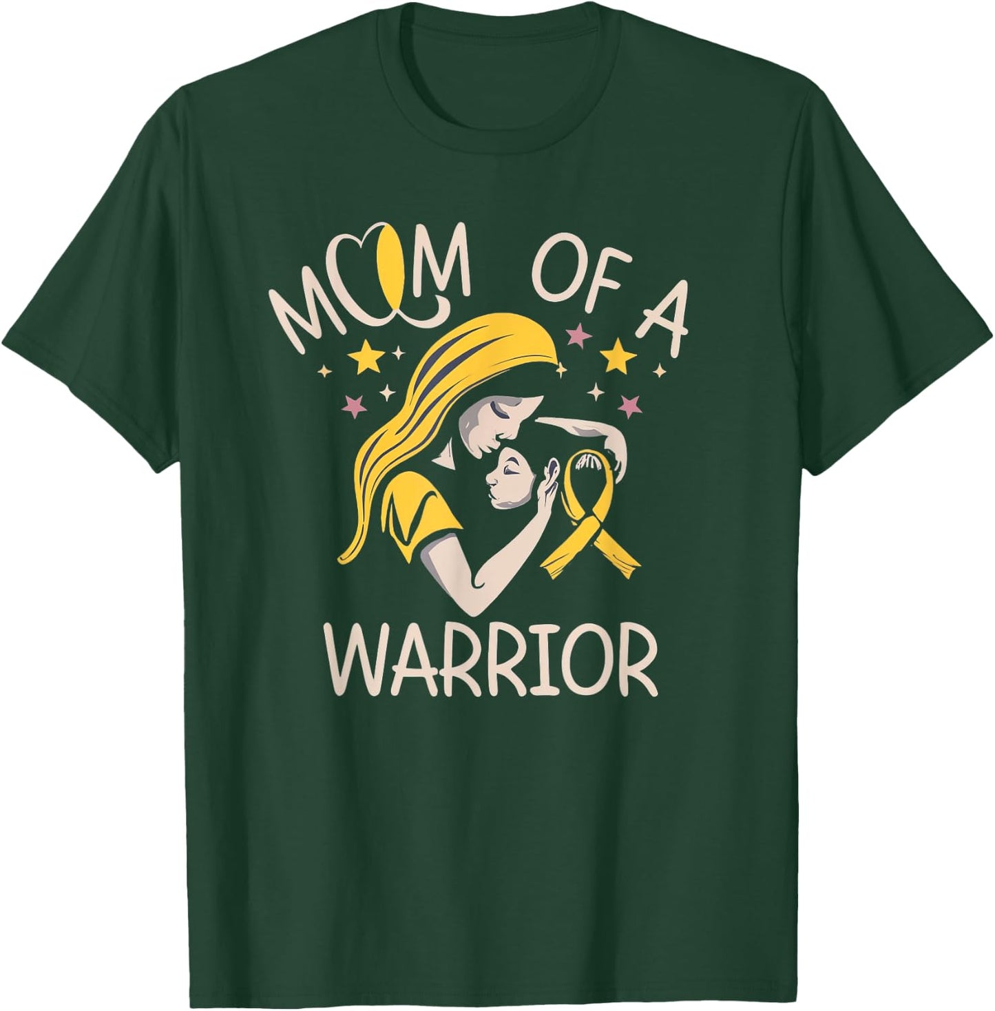 Childhood Cancer Awareness - Mom of a Warrior T-Shirt - T-Shirt | Forest