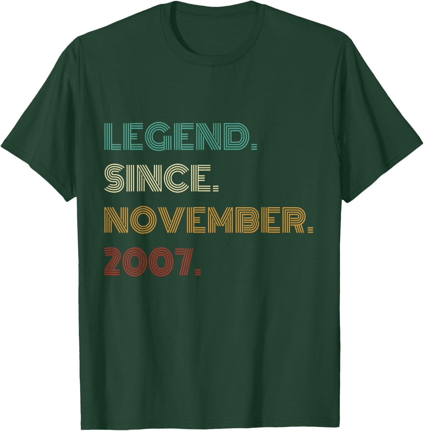 18 Years Old Legend Since November 2007 18th Birthday T-Shirt - T-Shirt | Forest
