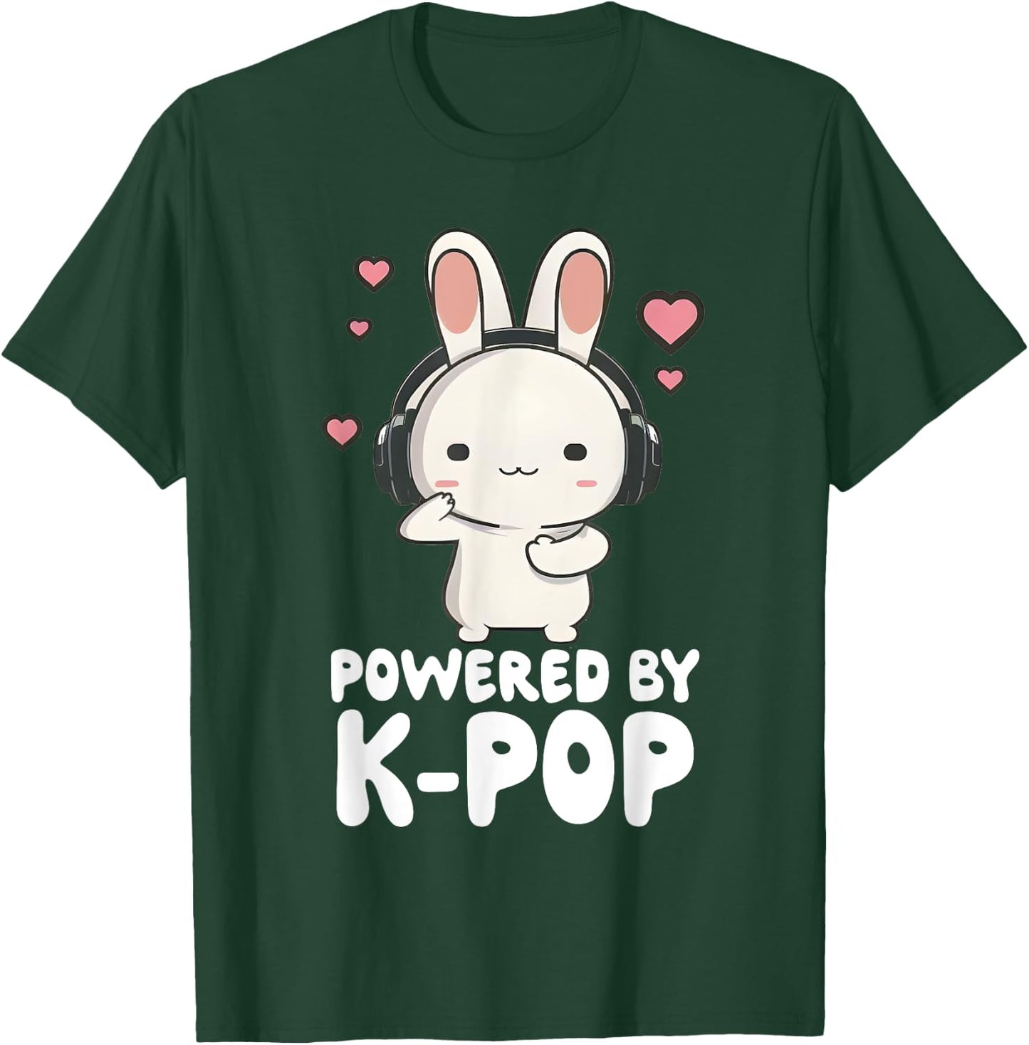 Powered By Kpop Rabbit Korean Pop Merch K-pop Merchandise T-Shirt - T-Shirt | Forest