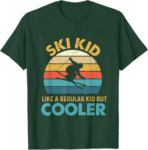 Ski Kid Like A Regular Kid But Cooler - Skiing Lover Skier T-Shirt - T-Shirt | Forest