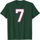 Vintage Number #7 Pink White Sports Team T-Shirt - T-Shirt | Forest