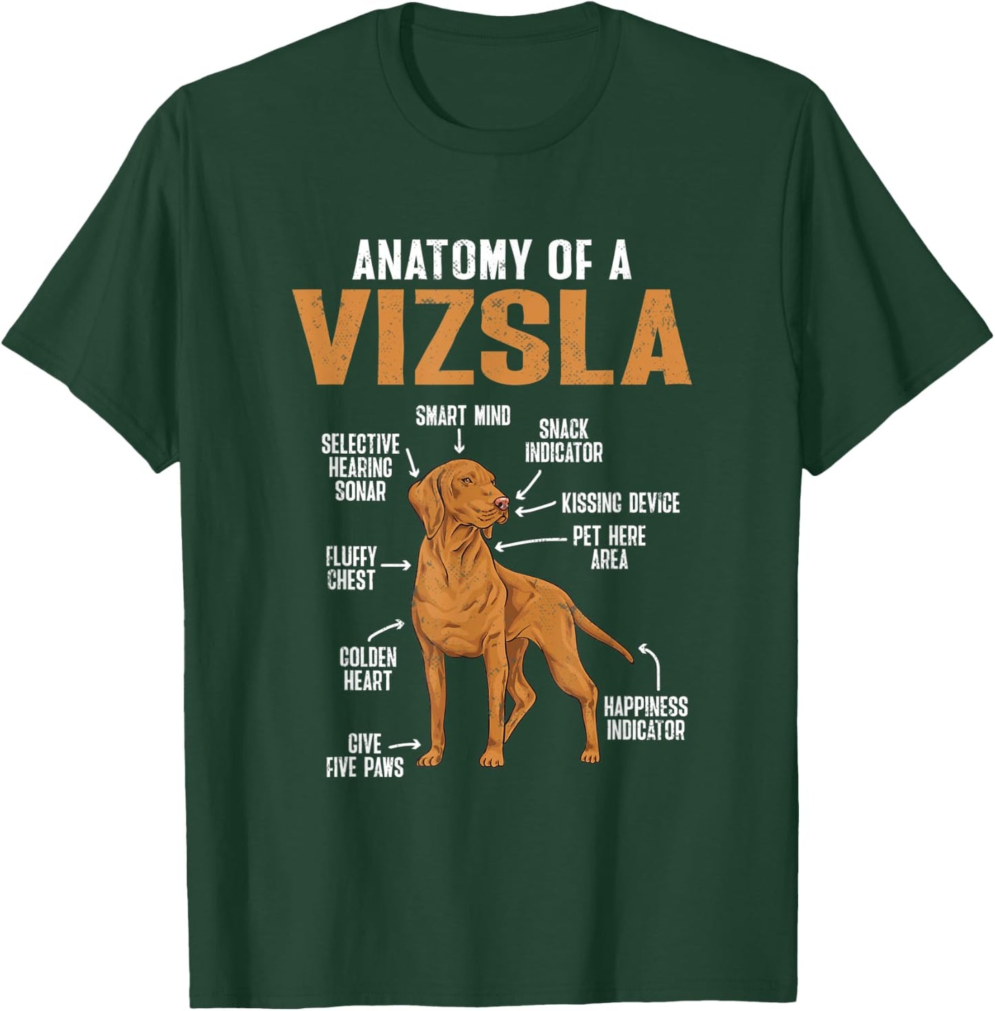 Vizsla Anatomy Of A Vizsla, Hungarian Vizsla T-Shirt - T-Shirt | Forest