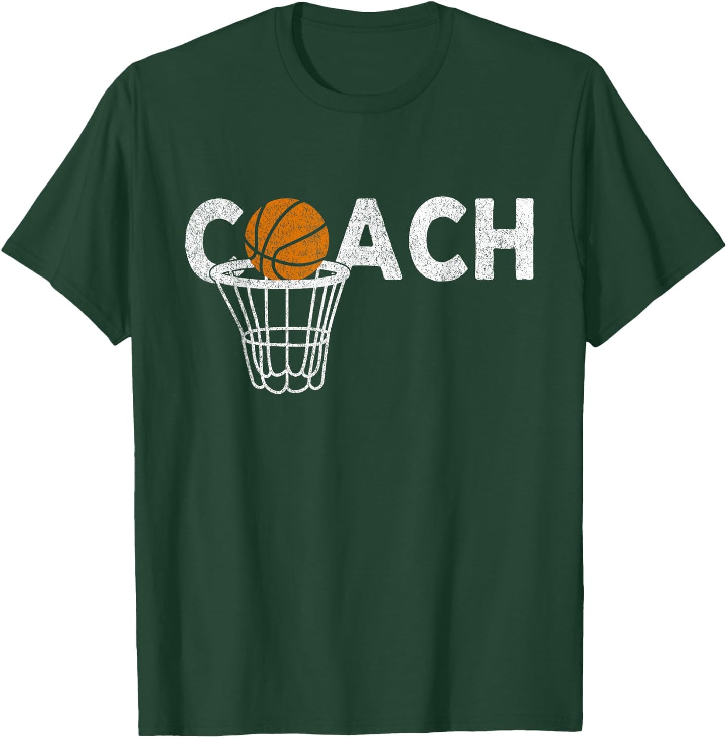 Vintage Basketball Coach Basketball Coaching Retro T-Shirt - T-Shirt | Forest
