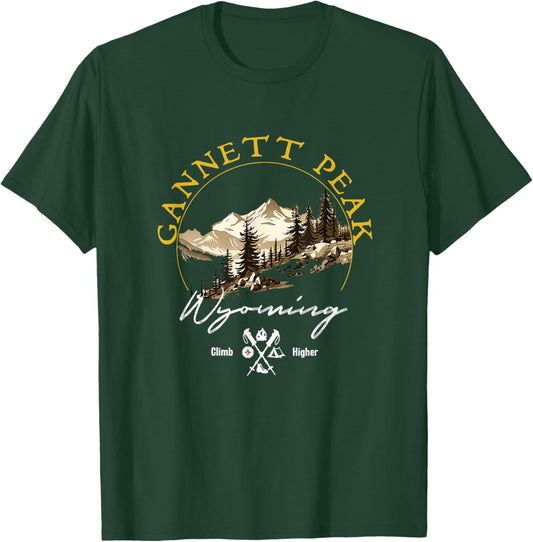 Gannett Peak Retro Vintage Apparel - Gannett Peak Souvenir T-Shirt - T-Shirt | Forest