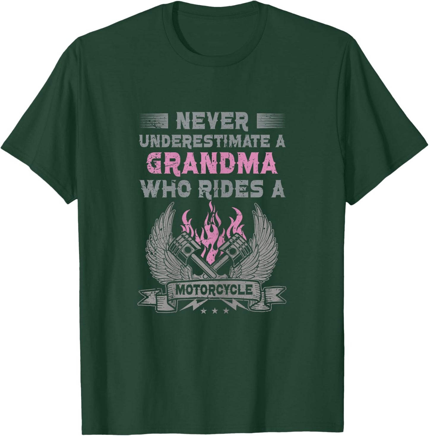 Biker Grandma Motorcycle Vintage Grandmother Motorbike T-Shirt - T-Shirt | Forest