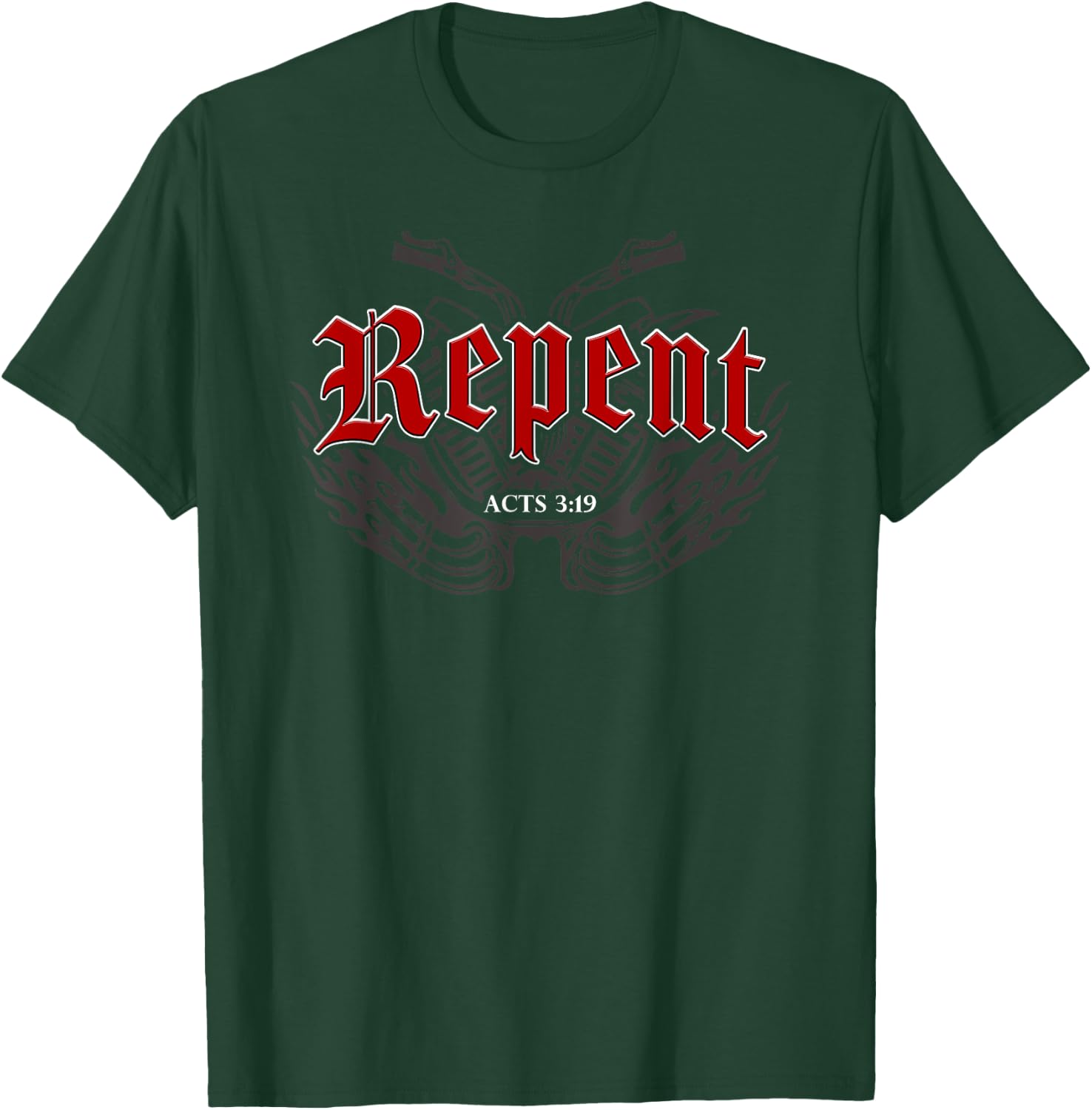 Repent Inspiration – Motorcycle Christian Faith Gospel Biker T-Shirt - T-Shirt | Forest