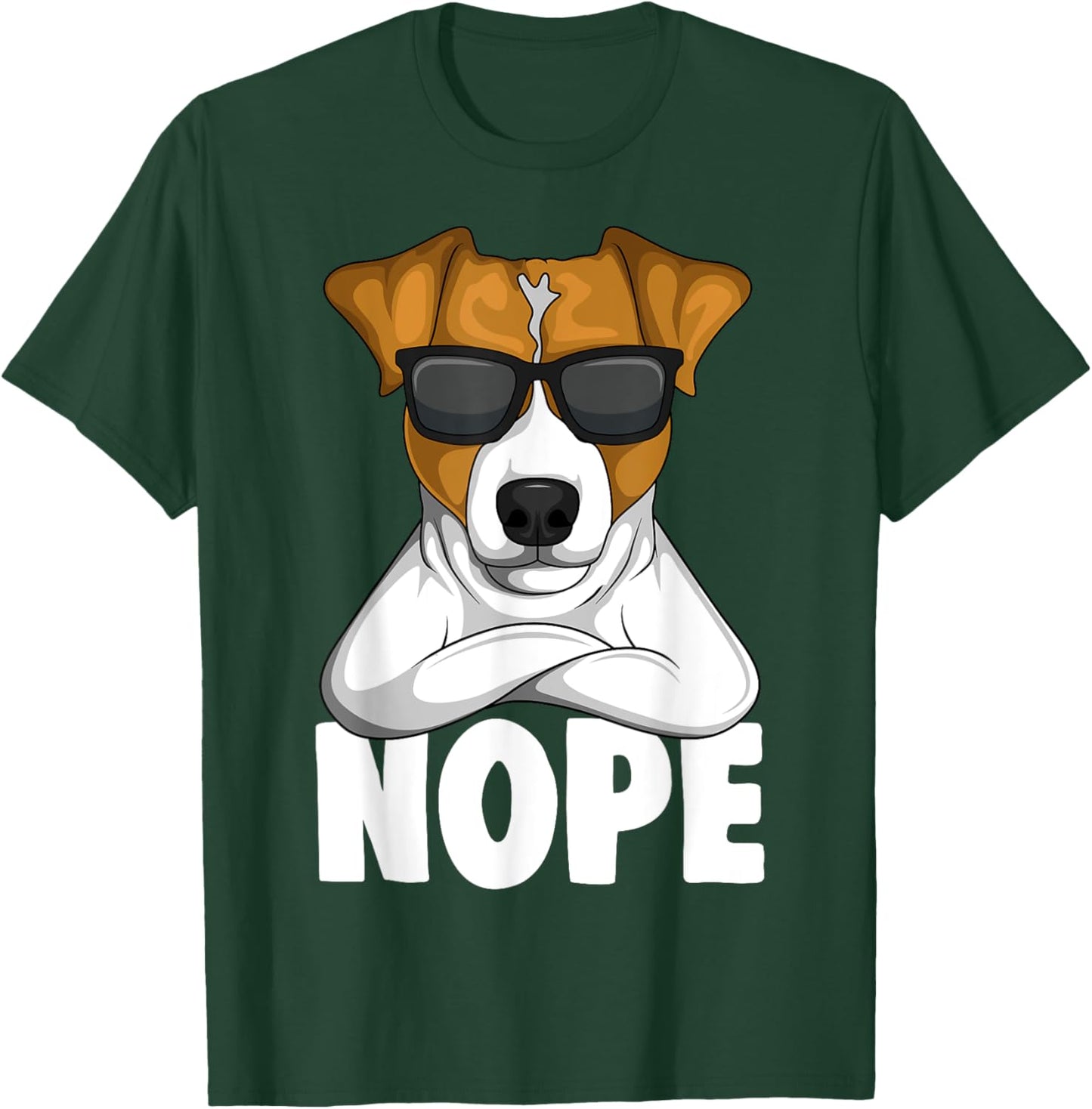 Jack Russell Apparel & Gift Ideas Women's Black Cartoon Jack Russell Terrier Nope T-Shirt - T-Shirt | Forest