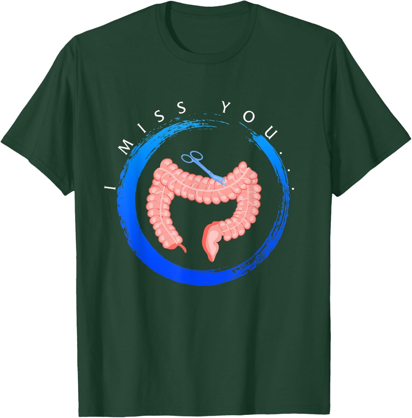 Colon Cancer Awareness I Miss You Blue Ribbon Gift Colon T-Shirt - T-Shirt | Forest