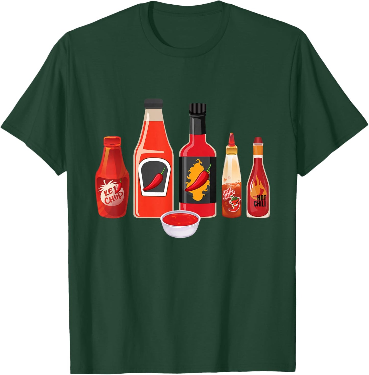 Hot Sauces - Mexican Spicy Food Lover Red Pepper Spice Chili T-Shirt - T-Shirt | Forest