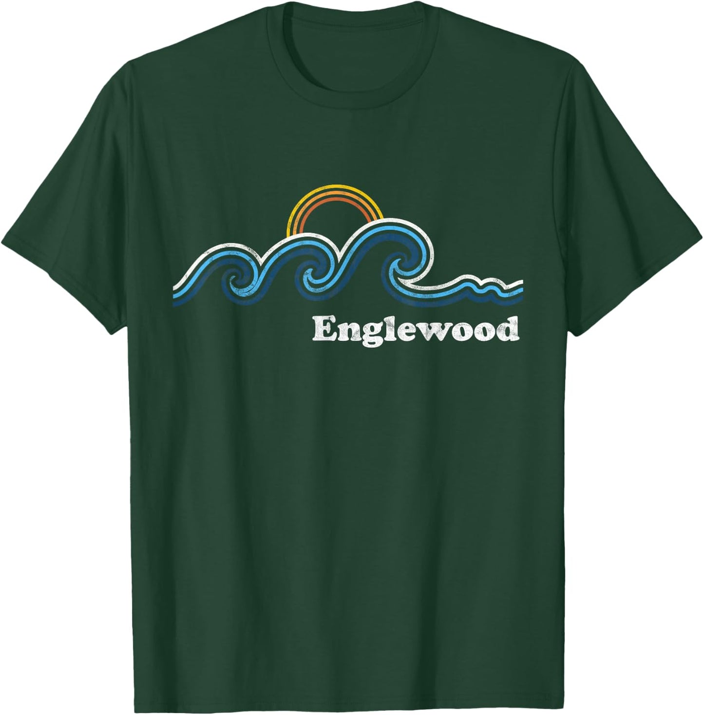 Retro Englewood Florida FL Vintage Beach Surf T-Shirt - T-Shirt | Forest