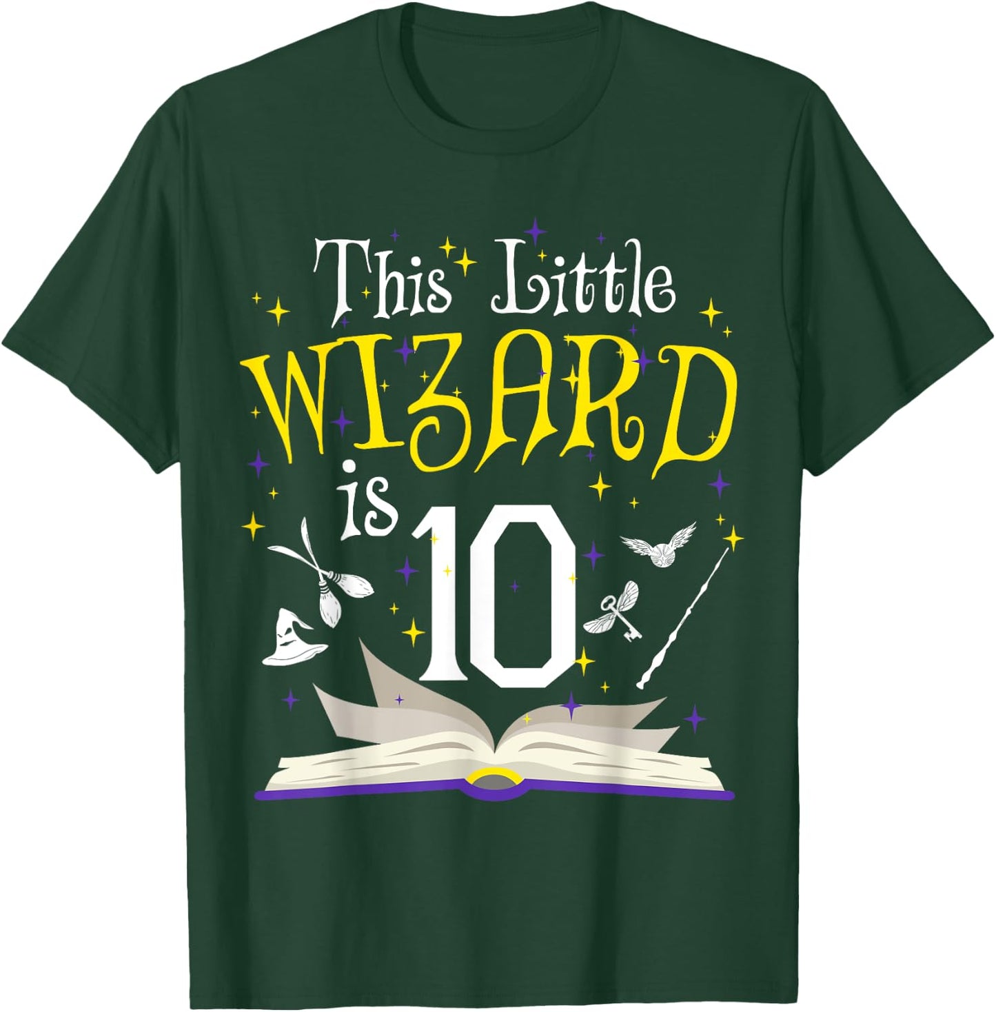 10th B-Day Magic Wizard 10 Year Old Birthday Matching Family T-Shirt - T-Shirt | Forest