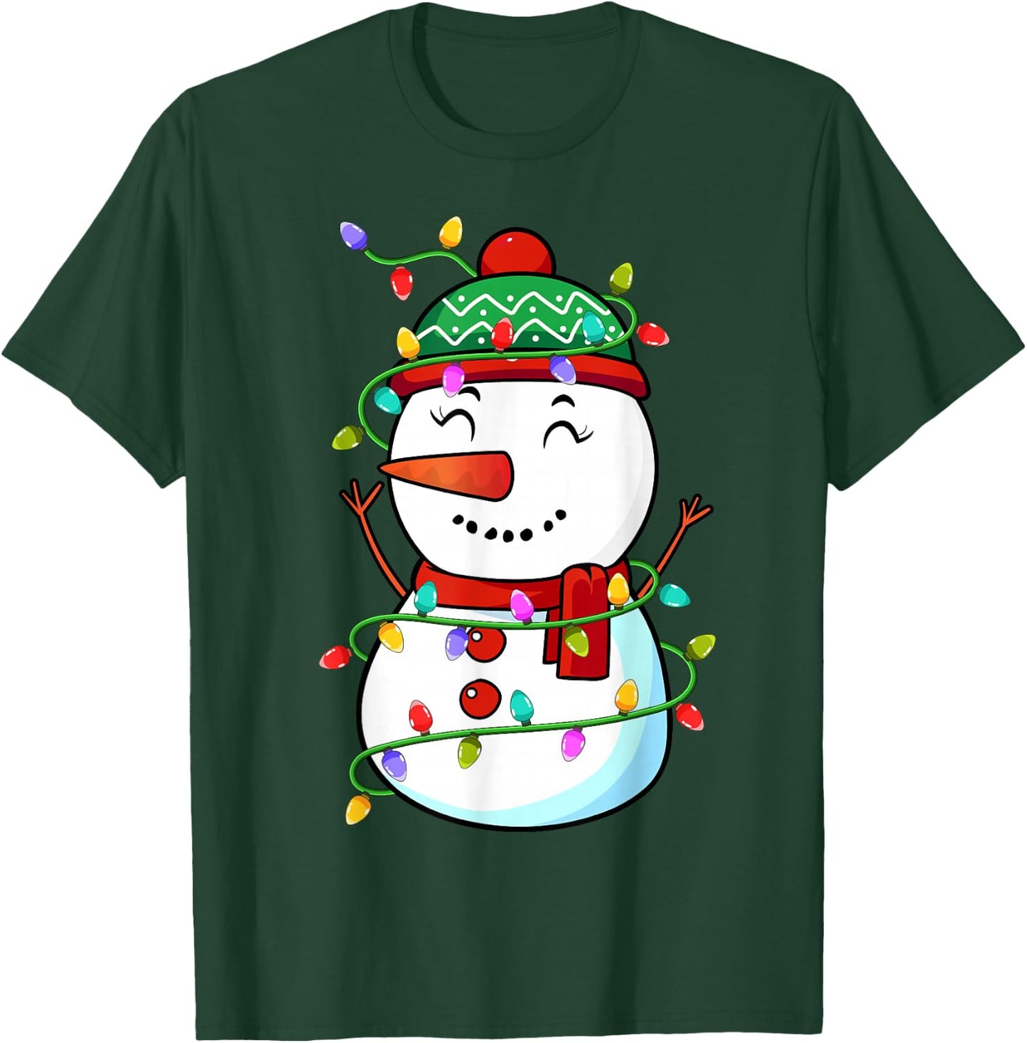 Funny Snowman Christmas Xmas Light - Snowman Christmas T-Shirt - T-Shirt | Forest