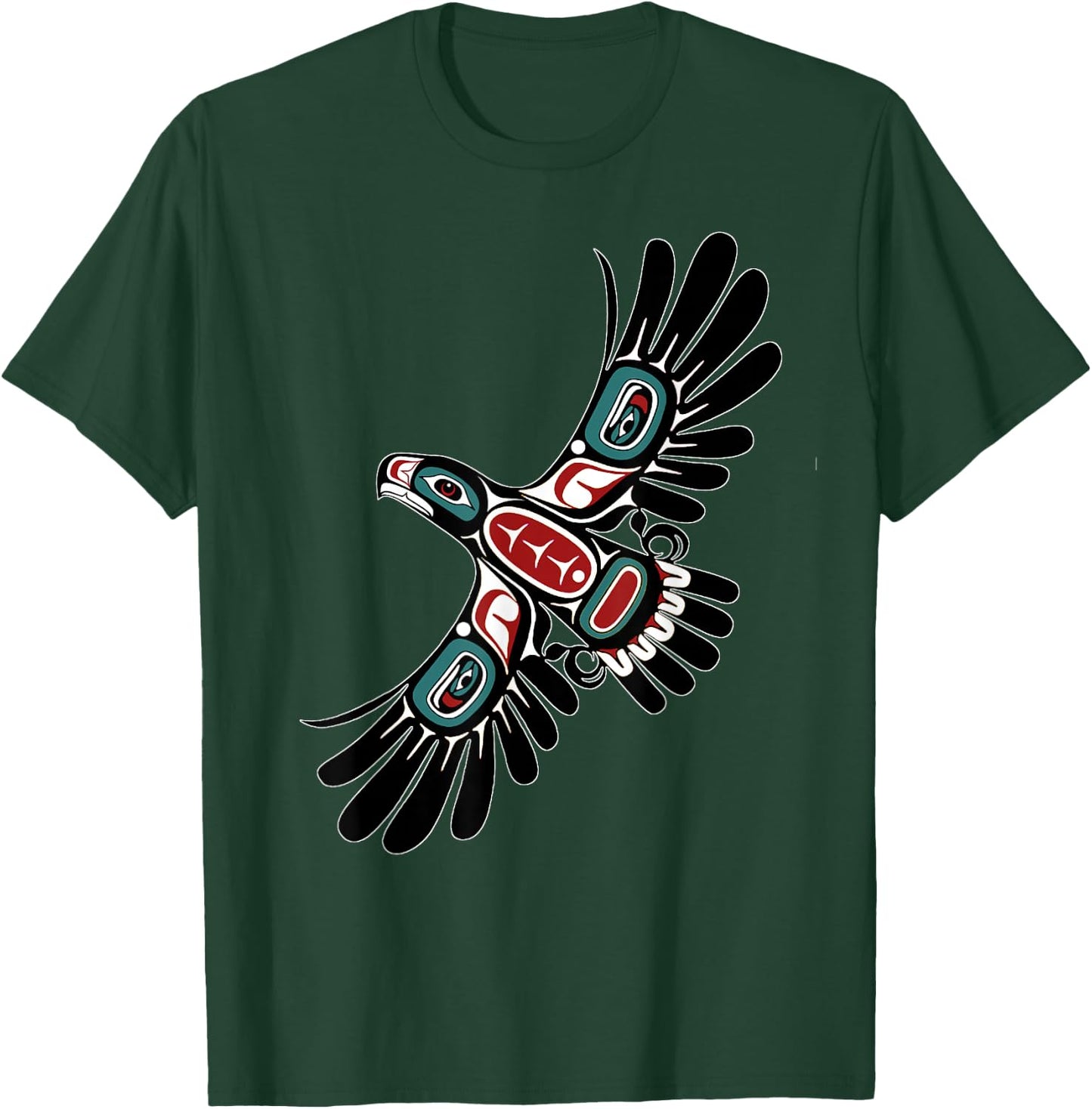 Alaska Native American Art Tlingit Haida Eagle Tribal Clan T-Shirt - T-Shirt | Forest