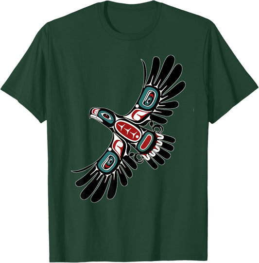 Alaska Native American Art Tlingit Haida Eagle Tribal Clan T-Shirt - T-Shirt | Forest