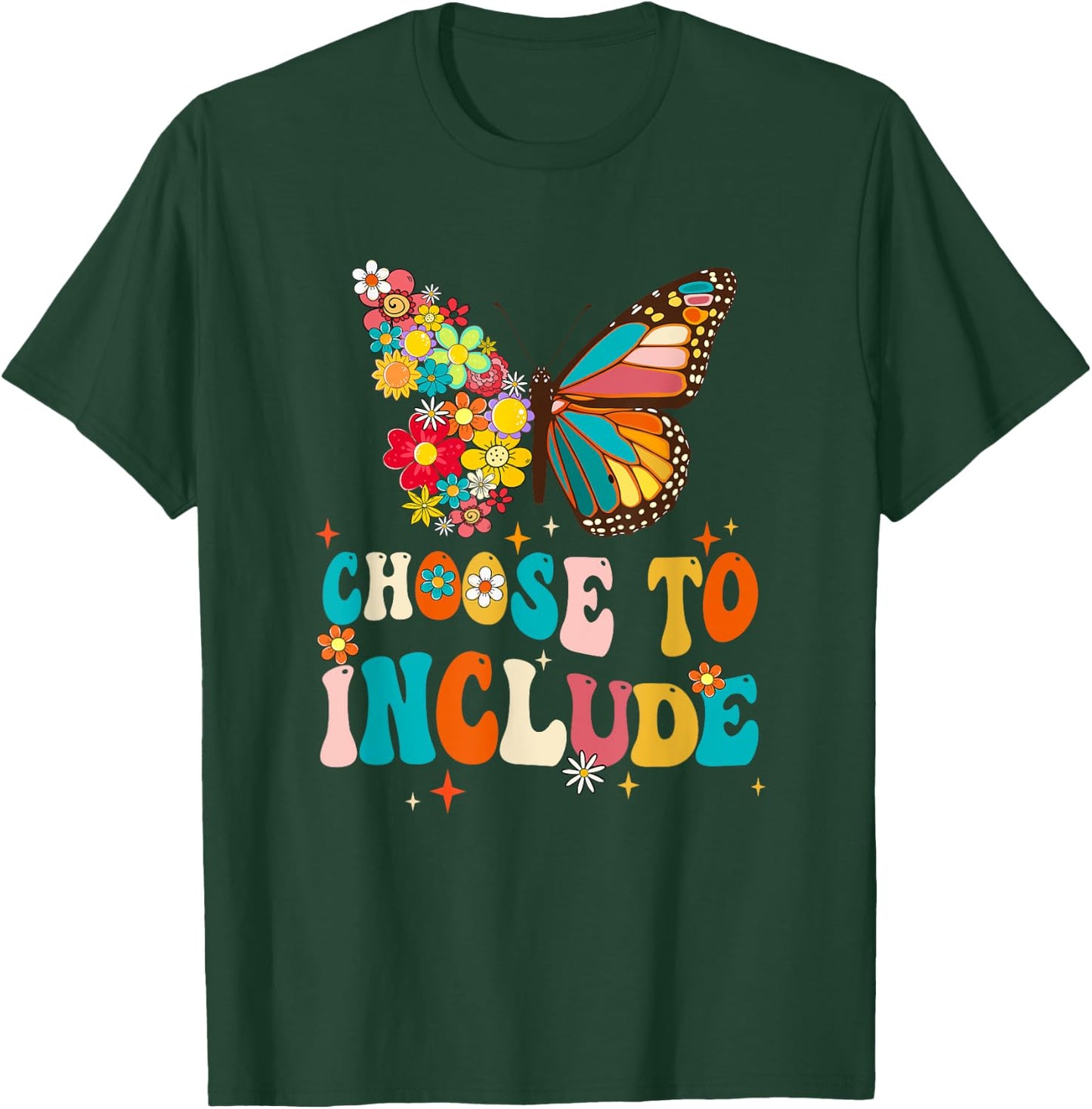 Choose To Include Teacher Special Education Autism Awareness T-Shirt - T-Shirt | Forest