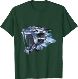Prehistoric Smilodon Saber-Toothed Tiger T-Shirt - T-Shirt | Forest