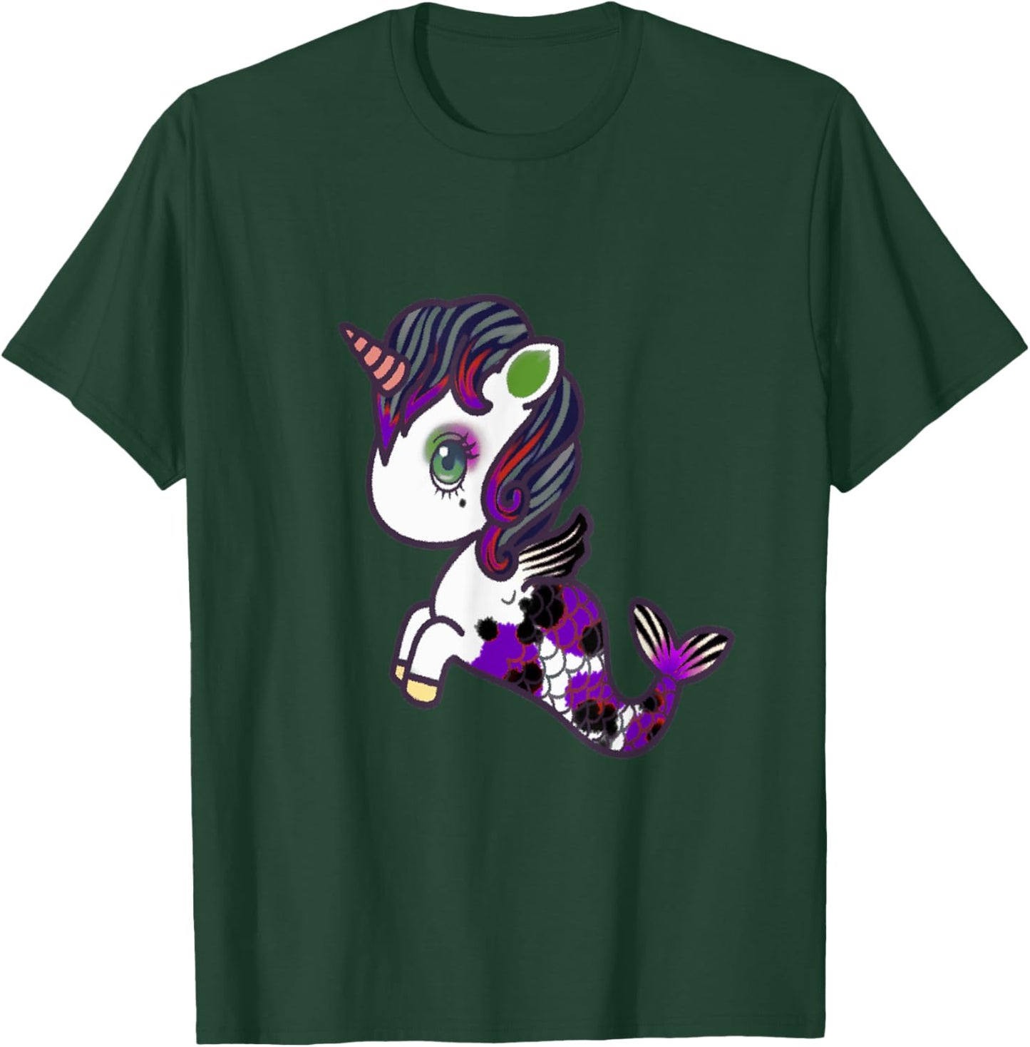 Mermaid Unicorn Mermicorno T-Shirt - T-Shirt | Forest