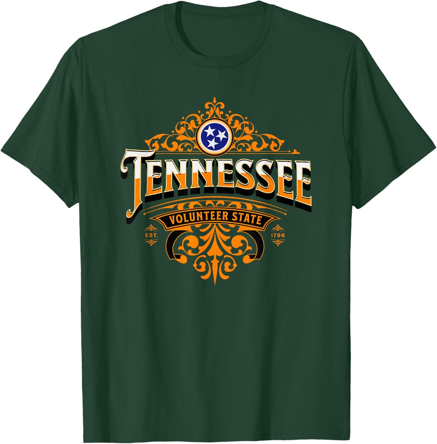 Men's Women's Kids Tennessee TN Throwback Classic Design T-Shirt - T-Shirt | Forest