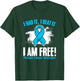 Beat I'm Free Light Blue Ribbon Prostate Cancer Awareness T-Shirt - T-Shirt | Forest
