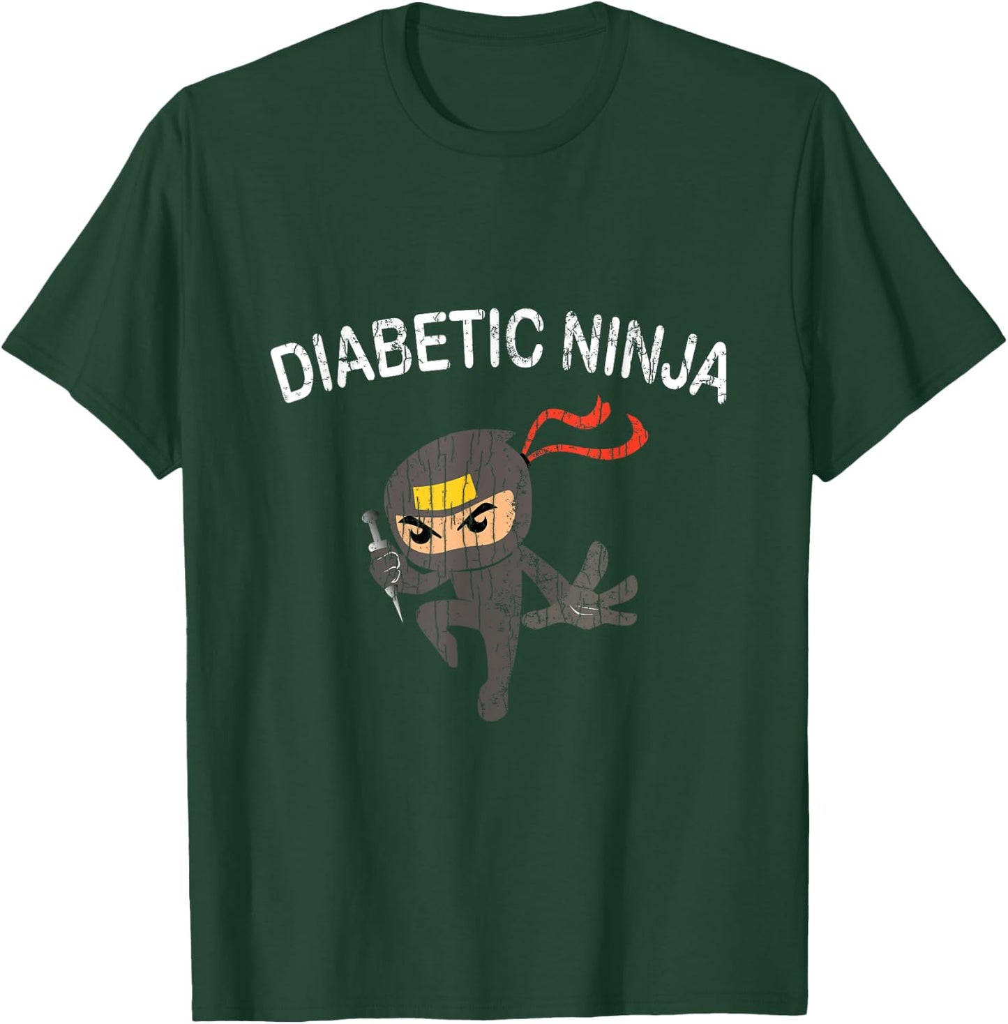Diabetic Ninja Funny Diabetes Graphic T-Shirt - T-Shirt | Forest