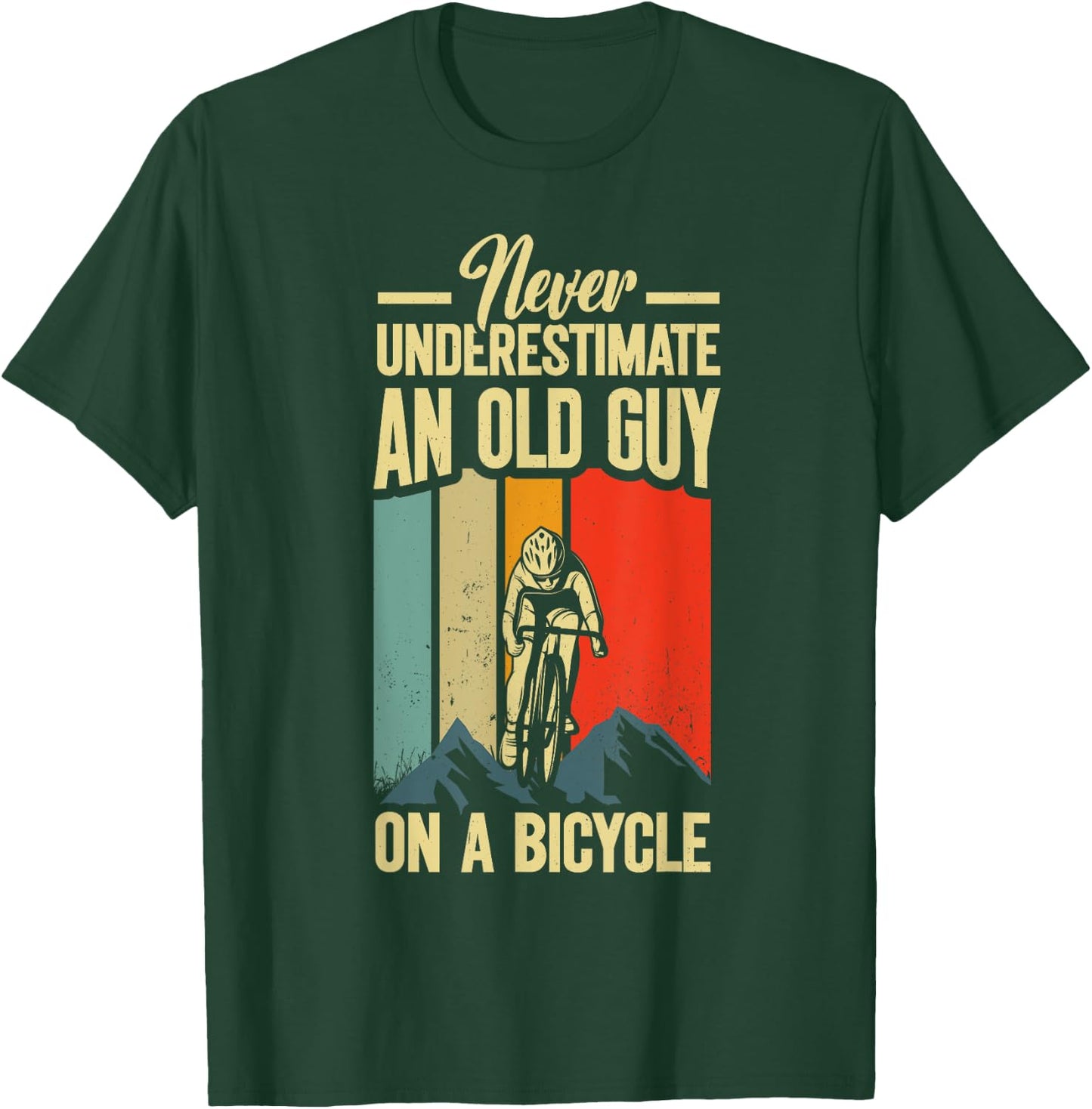Cool Cycling Art Grandpa Bicycle Riding Cycle Racing T-Shirt - T-Shirt | Forest