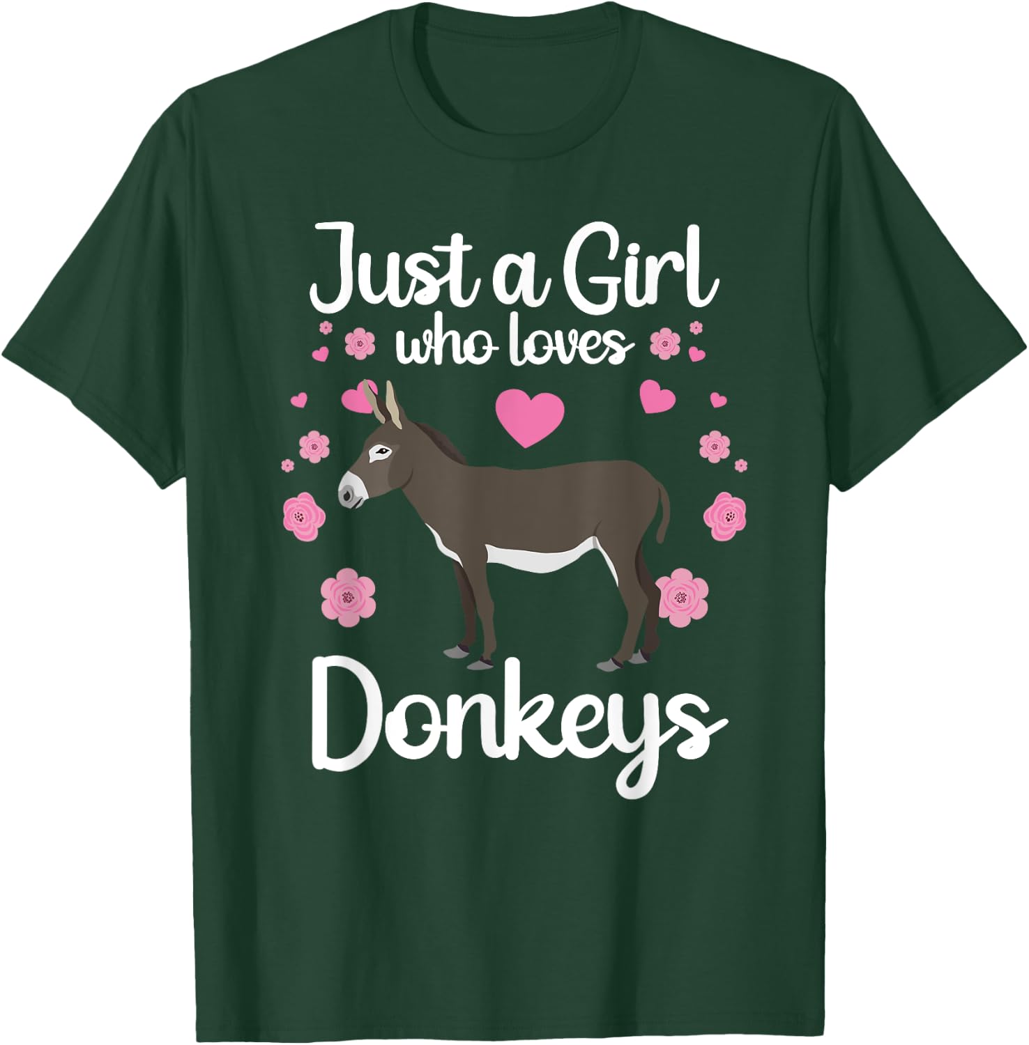 Cool Donkey Girlls Mule Horse Animal Lover Farming T-Shirt - T-Shirt | Forest
