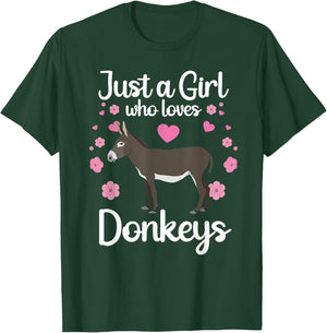 Cool Donkey Girlls Mule Horse Animal Lover Farming T-Shirt - T-Shirt | Forest