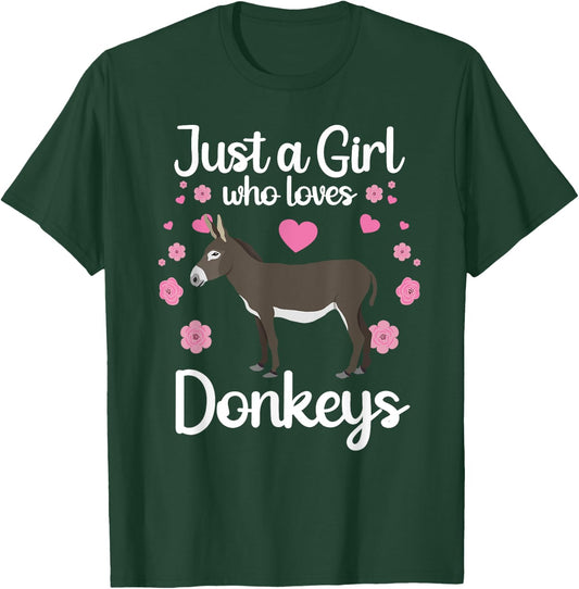 Cool Donkey Girlls Mule Horse Animal Lover Farming T-Shirt - T-Shirt | Forest