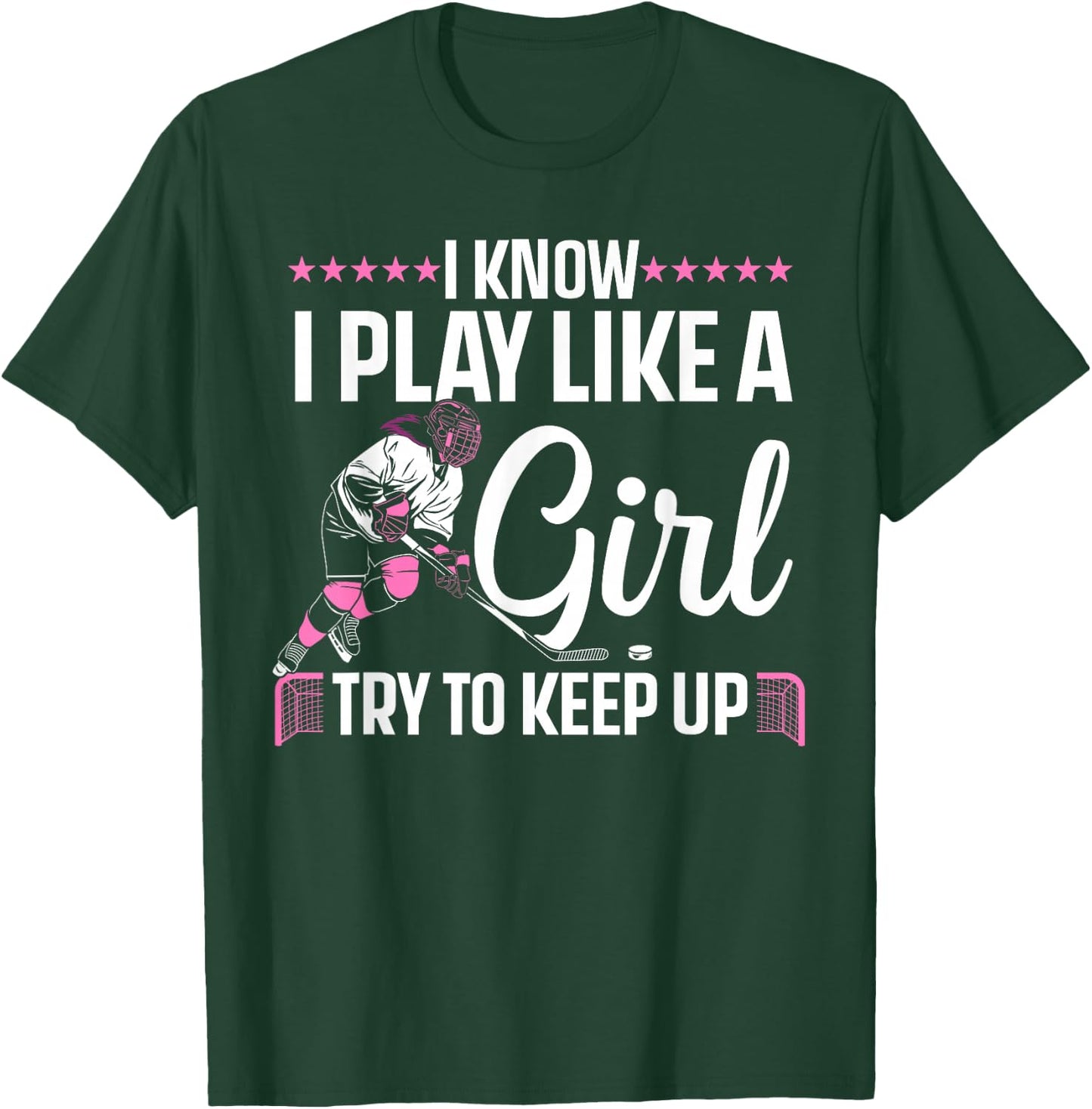 Cool Ice Hockey Girls Hockey Lover Team Skating T-Shirt - T-Shirt | Forest