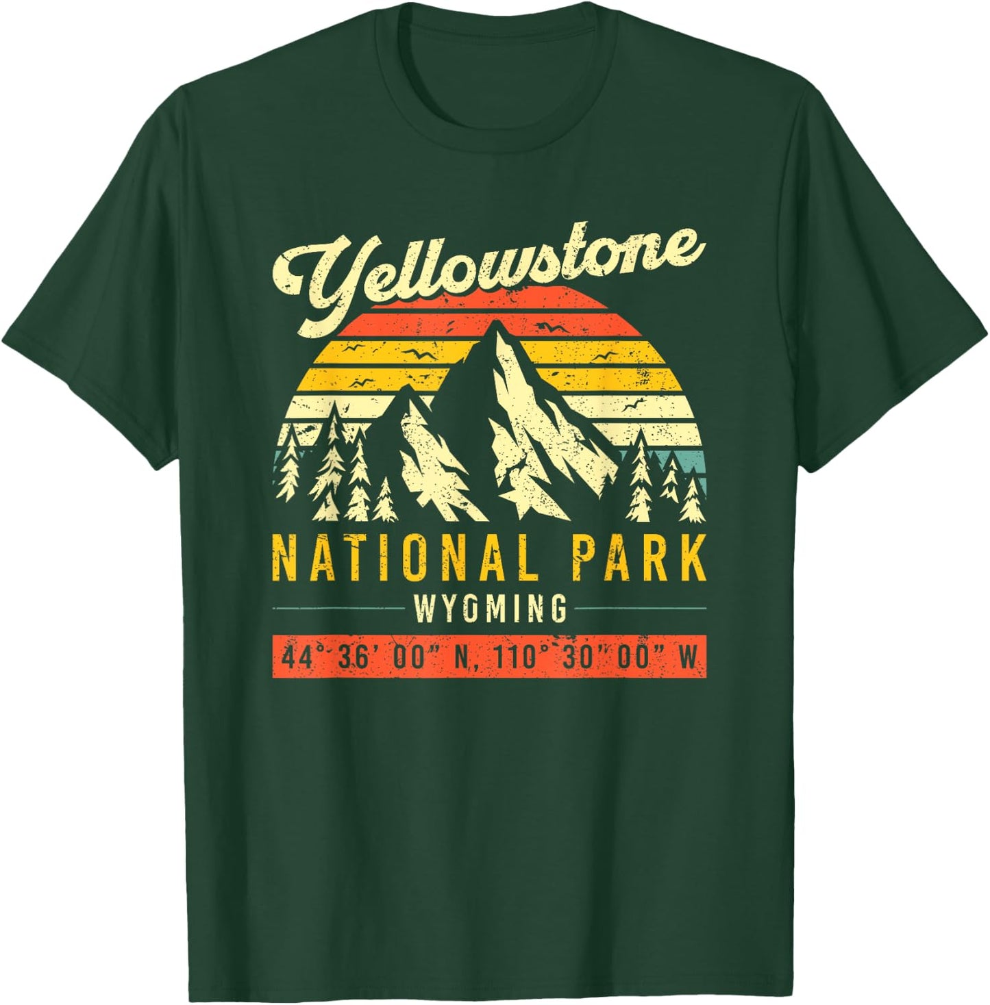 Yellowstone Vintage Retro National Park T-Shirt - T-Shirt | Forest