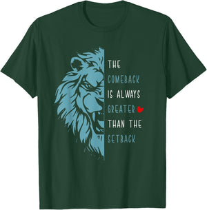 Vintage The Comeback Is Always Greater Than The Setback Lion T-Shirt - T-Shirt | Forest