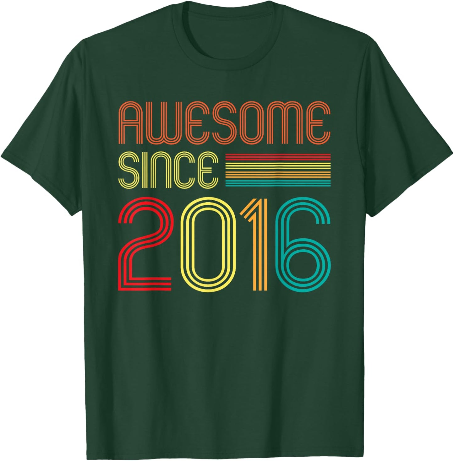 Awesome Since 2016 9 Years Old Retro Vintage 9th Birthday T-Shirt - T-Shirt | Forest