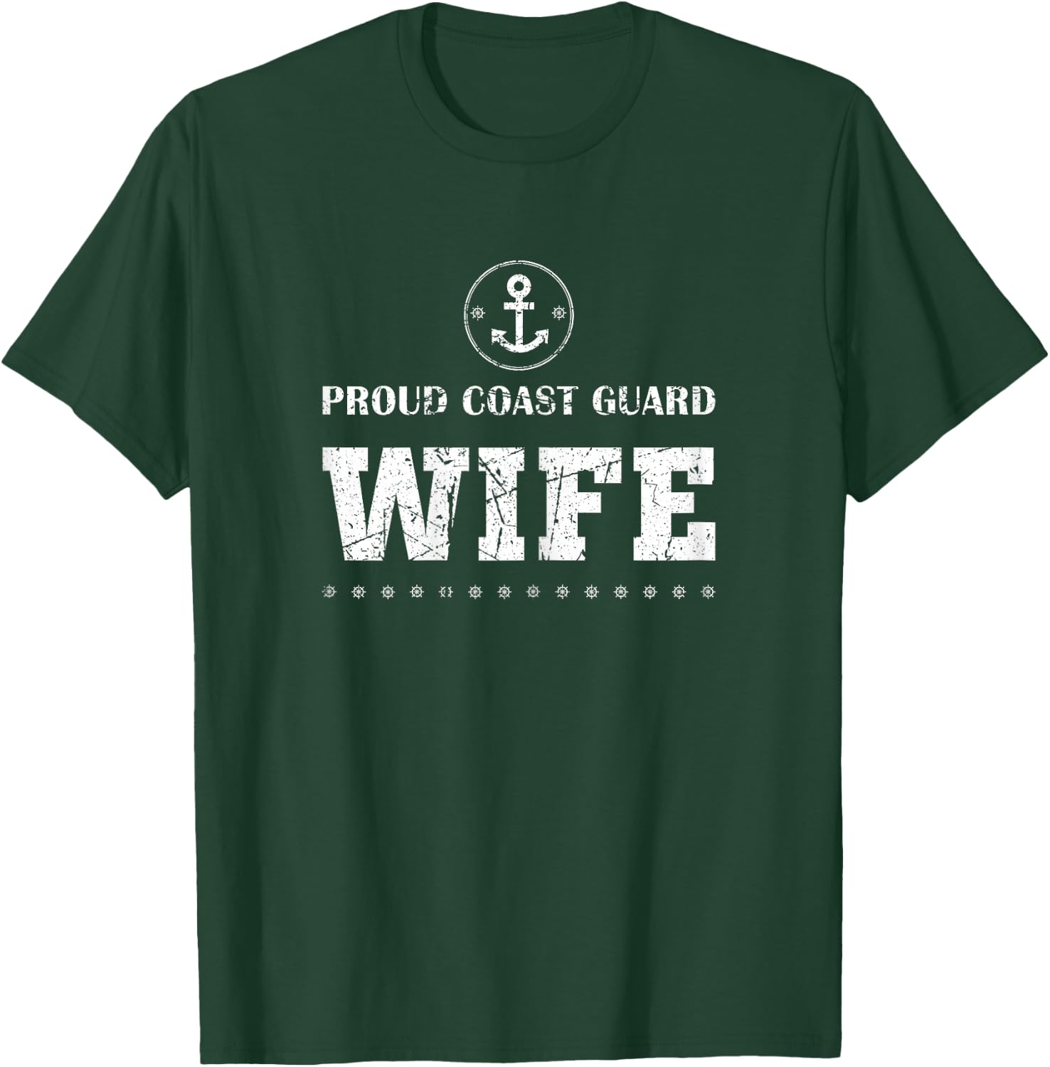 Coast Guard USCG Coastie Wife American Flag T-Shirt - T-Shirt | Forest