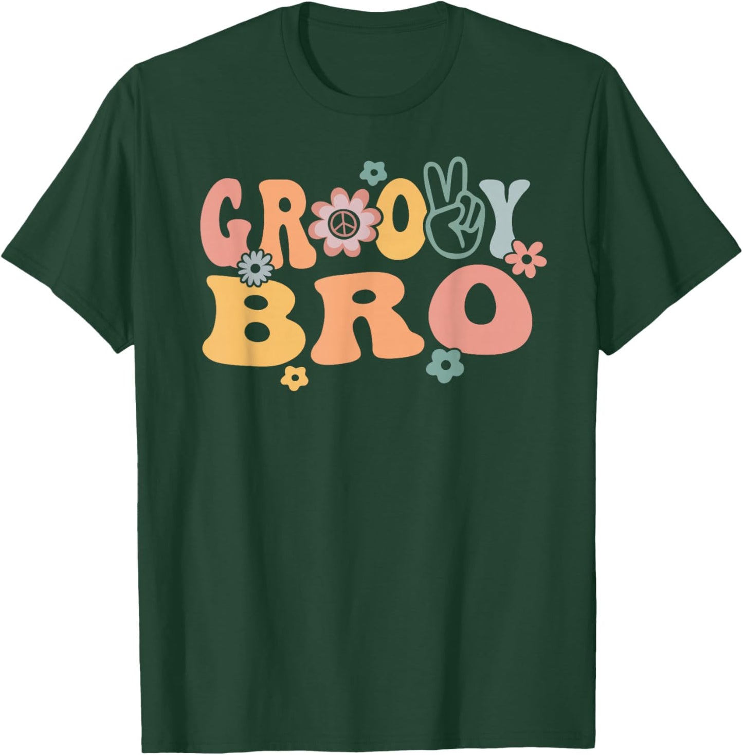 Groovy Bro Retro Brother Matching Family 1st Birthday Party T-Shirt - T-Shirt | Forest