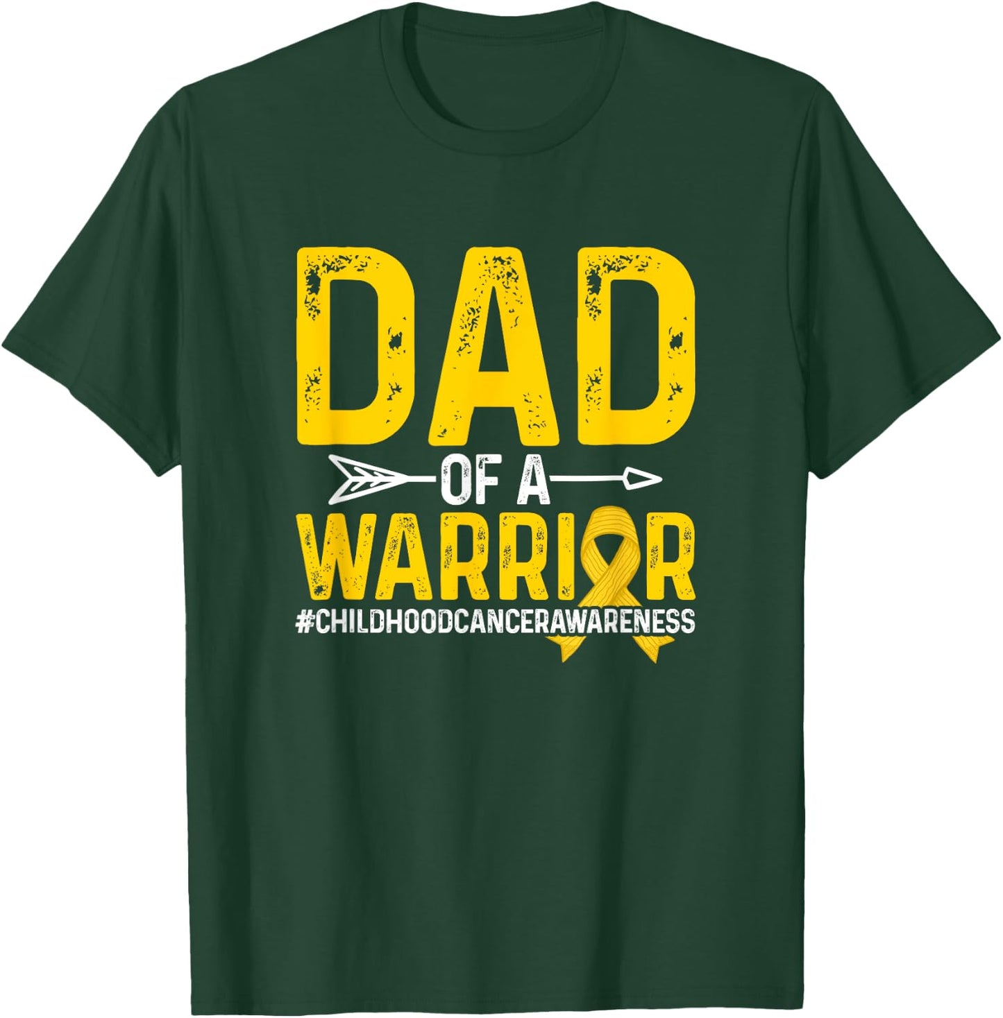 Dad Of A Childhood Cancer Warrior Childhood Cancer Awareness T-Shirt - T-Shirt | Forest