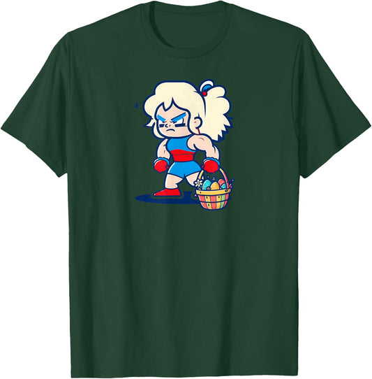 Girl Wrestling Easter Basket Design Wrestling Easter T-Shirt - T-Shirt | Forest