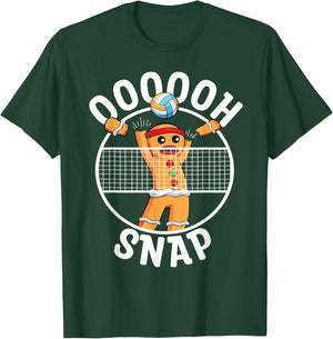 Oh Snap Gingerbread Man Blocker Christmas Volleyball T-Shirt - T-Shirt | Forest