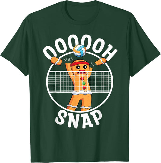 Oh Snap Gingerbread Man Blocker Christmas Volleyball T-Shirt - T-Shirt | Forest