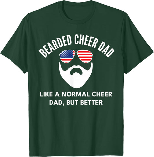 Cheer Dad Bearded Definition Cheerleading Funny T-Shirt - T-Shirt | Forest